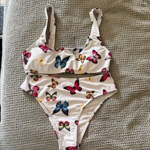 Butterfly Print Bikini Set